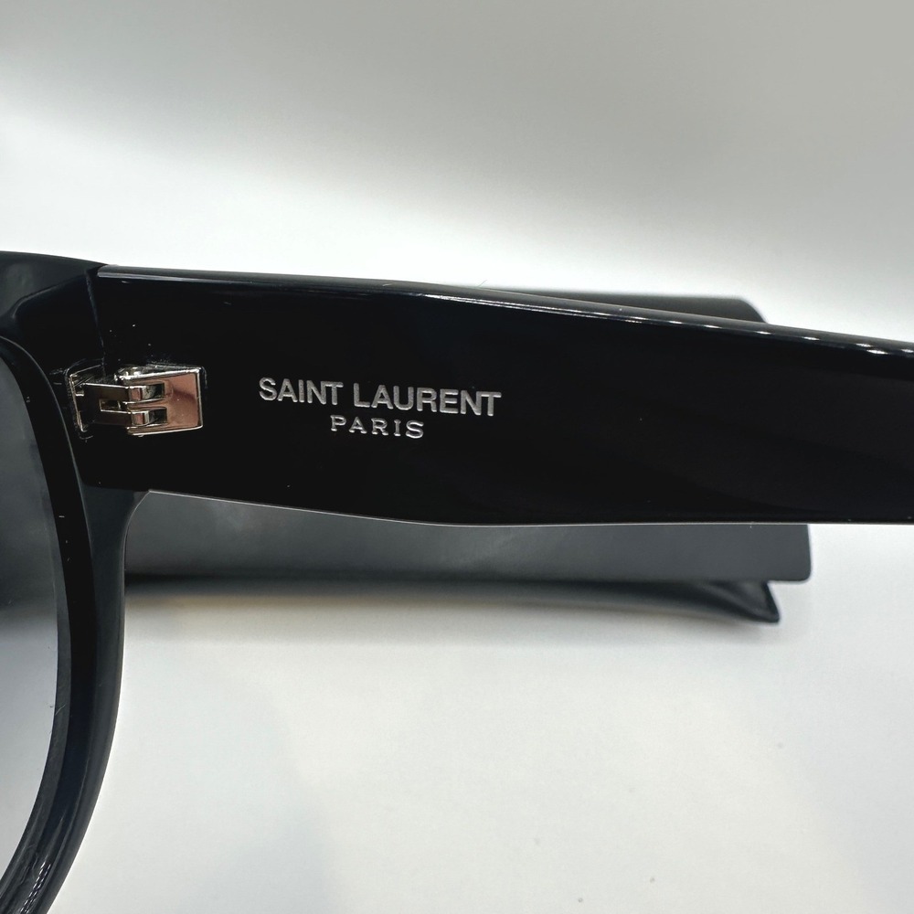 Saint Laurent SL M3 001 Black Cat Eye Sunglasses YSL Monogram Logo Italy Case - Picture 4 of 7
